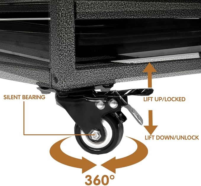 Heavy Duty Extra Large Dog Crate with Wheels - Indestructible 38/42/46 Inch Chew-Proof, Escape-Proof Kennel for High-Anxiety and Extra Large Dogs
