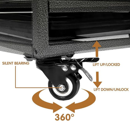Heavy Duty Extra Large Dog Crate with Wheels - Indestructible 42/46 Inch Chew-Proof, Escape-Proof Kennel for High-Anxiety and Extra Large Dogs