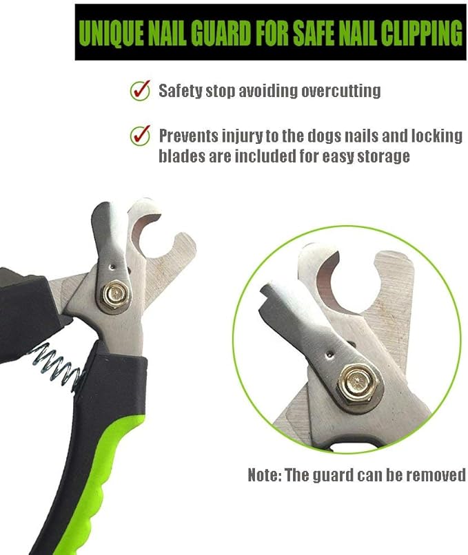 Dog Nail Clippers with Safety Guard - Superior Sharpness - Veterinarian Designed - for Medium and Large Dogs - Professional Stainless Steel Dog Nail Trimmers