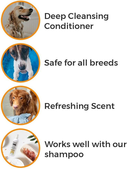 Sensitive Skin Deep Conditioner, Tangerine, 16 fl oz - Grooming Essentials for A Quality Coat - No Parabens, No Phthalates, No Sulfates, No DEA & PEG, Vegan