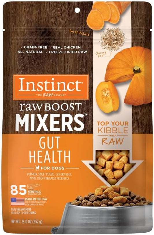 Instinct Raw Boost Mixers Freeze Dried Dog Food Toppers For Dry Food, Grain Free Dog Food Toppers with Chicken For Dogs - Gut Health, 23 oz