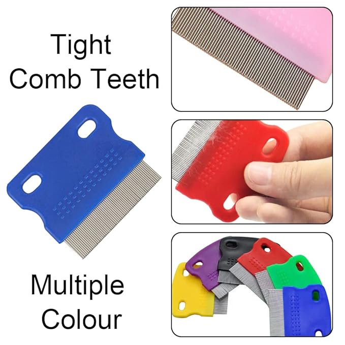 6 Pcs Dog Cat Hair Removal Massaging Combs, Dandruff & Stain Remover (Random Colour)