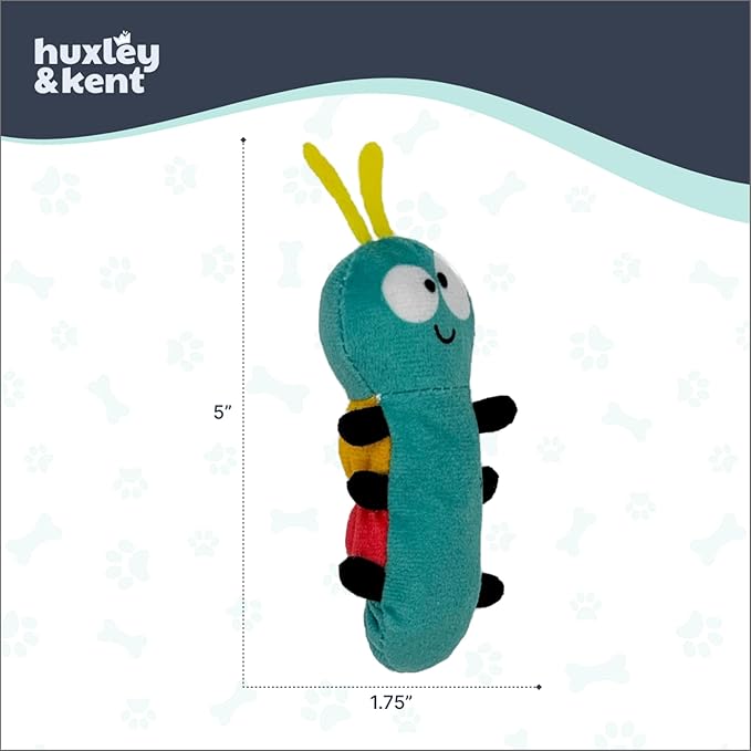 Huxley & Kent Plush Cat Toy - Interactive Catnip Toy for Cats & Kittens - Soft with Crinkle & Catnip - Fun Indoor Play - Caterpillar