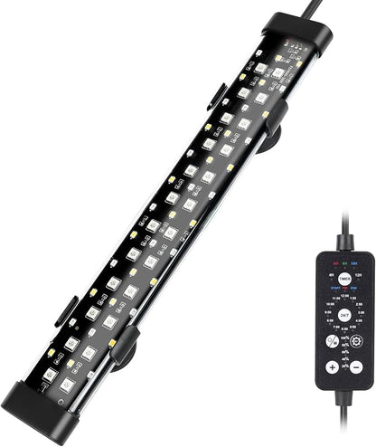 hygger Submersible LED Aquarium Light, 11W 12 in 24/7 Mode Fish Tank Light with 5 Rows Beads, with Timer 9 Colors and Adjustable Brightness, IP68 Waterproof Full Spectrum Light for 13-23 inch Tank