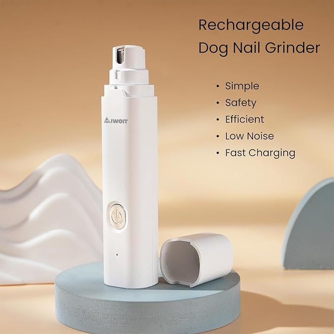Dog Nail Grinder & Dog Nail Trimmers - Rechargeable Low-Noise 2-Speed Electric Pet Claw Clipper for Dogs & Cats, Safe Grooming Supplies for Small to Large Pets with Paw Care Essentials