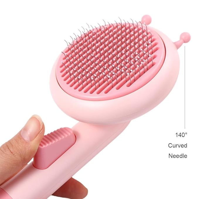 2Pcs Pets Needle Comb, Dog Massage Brush, Cat Brush,Self-Cleaning Grooming Brush for Long and Short haired Dogs Cats