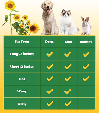 Cat Brush for Shedding, Sunflower Shape Self Cleaning Slicker Brush for Dogs Cats Puppy Rabbits, Cat Hair Brush for Removing Loose Hair, Fur, Undercoat, Mats, Tangled Hair, Knots