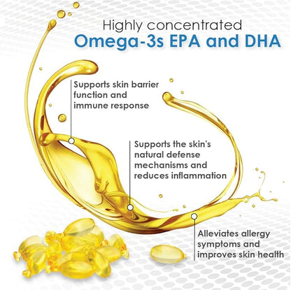 Omega Caps HP Snip Tips for Medium and Large Dogs High Potency EPA and DHA Maximum Bioavailability Fish Oil Supplement Vet Formulated Made in USA Skin Coat Joint and Heart Health 250 Capsules