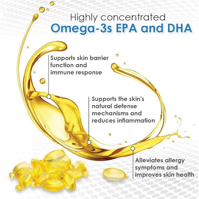 Omega Caps HP Snip Tips for Cats and Small Dogs High Potency EPA and DHA Maximum Bioavailability Fish Oil Supplement Vet Formulated Made in USA Skin Coat Joint and Heart Health 60 Capsules