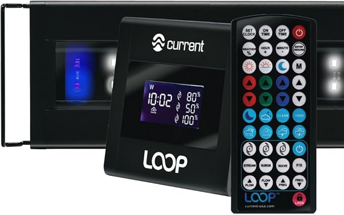 CURRENT USA 72" Inch Orbit Marine IC LED Saltwater Reef Marine Aquarium Light | 24 Hour IR Lighting & eFlux Wave Pump Control | Adjustable Color Spectrum for Fish Tank (4108)