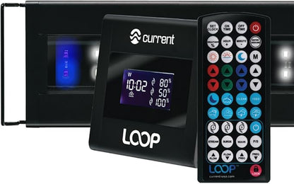 CURRENT USA 36-48" Inch Orbit Marine IC LED Saltwater Reef Marine Aquarium Light | 24 Hour IR Lighting & eFlux Wave Pump Control | Adjustable Color Spectrum for Fish Tank (4106)