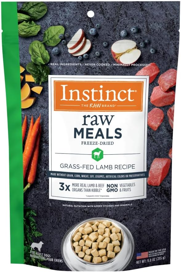 Instinct Freeze Dried Raw Meals Grain Free Dog Food, Dog Food Dry, Freeze Dried Dog Food, Raw Dog Food, Lamb Recipe, 9 oz