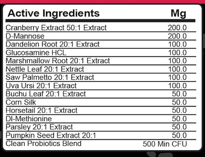 Cranberry for Dogs Urinary Tract Support | D-Mannose UTI Bladder Stones Dandelion Glucosamine HCL Marshmallow Nettle Leaf Saw Palmetto Uva Ursi Buchu Horsetail Methionine Parsley Supplement
