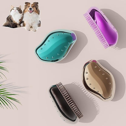 Small Pet Grooming Brush, Soft Dog Brush for Shih Tzu/Yorkie/Maltipoo/Maltese, Puppy Brush, Massaging Hair Brush for Dogs, Cats, Rabbits, All Hair Types (Rose Red)