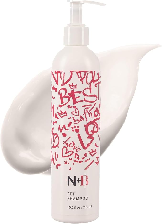 N+B Dog Shampoo | Shampoo for Dogs w/Coconut Oil, Organic Aloe Vera & Argan Oil | Grooms & Enhances Coat & Fur_ Natural Shine | Anti-Itch, Hypoallergenic, Eliminates Odor | 10oz