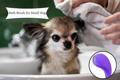 Small Dog Brush- Grooming Tool for Teddy, Yorkies, Maltese, Shih Tzu, Chihuahua - Puppy Hair Brush (Dark Purple)