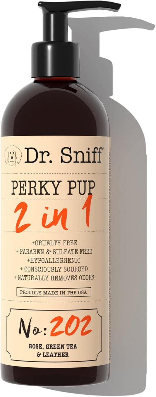 2-in-1 Pet Shampoo & Conditioner, Ultimate Grooming Treatment for Dog & Cat Hair, Freshens Scent, Made in The USA, Perky Pup Scent, 16 Oz