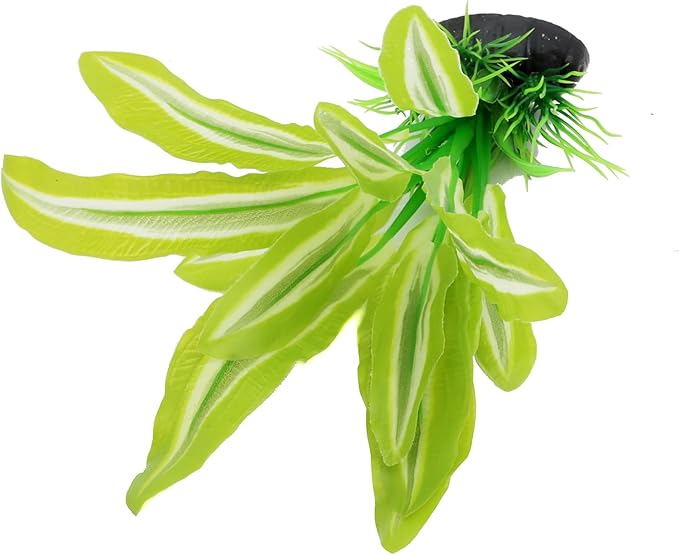 Silk Aquarium Plants for Betta Fish Tank, 2 Pcs 8 Inch Small Silk Aquarium Plant Aquatic Water Grass Decorationï¼_reen-Yellow