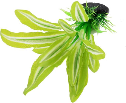 Silk Aquarium Plants for Betta Fish Tank, 2 Pcs 8 Inch Small Silk Aquarium Plant Aquatic Water Grass Decorationï¼_reen-Yellow