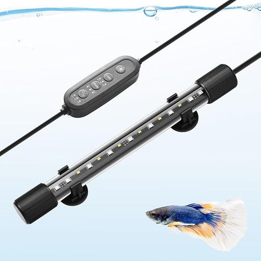 FEDOUR 11in Submersible Aquarium LED Light, 24/7 Aquarium Lights with Full Spectrum RGBW LEDs, IP68 Waterproof Fish Tank Light with Dimming, Timming and Color Adjustable