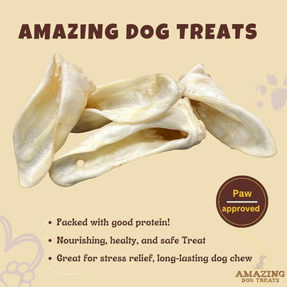 Amazing Dog Treats - Lamb Ears (50 Pcs/Pack) - Natural Dog Chews -Rawhide Alternative - No Hide Dog Bones