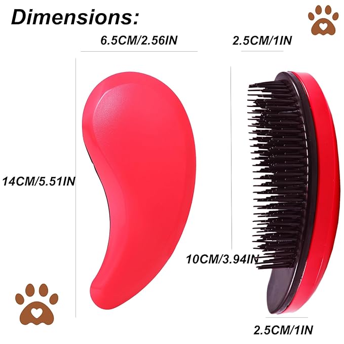 Puppy Brush, Soft Dog Brush for Grooming, Puppy Hair Remover Brush Comb, Grooming Tool for Poodles,Teddy, Yorkies, Maltese, Shih Tzu, Chihuahua, Rose red