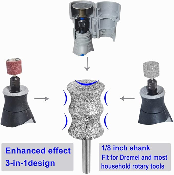 Dog Nail Trimmer Bits for Dremel - Dog Nail Grinder Attachment - Perfect for Anxious Dogs - Gentle with Precise Control