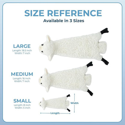 2-in-1 Stuffless Squeaky Dog Toys with Soft, Durable Fabric for Small, Medium, and Large Pets by Best Pet Supplies - No Stuffing for Indoor Play, Sheep, Cow, size L