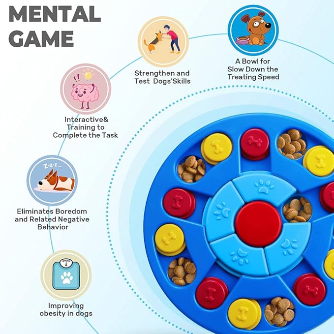 Dog Puzzle Toys Interactive Toy for Puppy IQ Stimulation &Treat Training Games Treat Dispenser for Smart Dogs, Puppy &Cats Fun Feeding (Level 1-3)