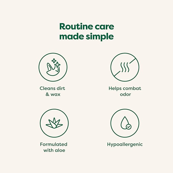 Earth Rated Vet-Developed Pet Ear Wipes, Hypoallergenic Cleaner for Dogs & Cats Ears to Remove Dirt and Wax Build Up, Wild Oat Scent, 70 Count