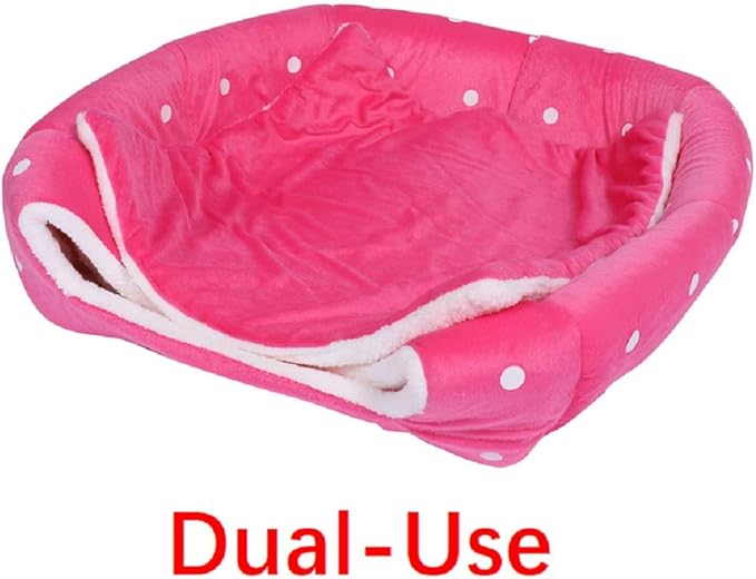 Spring Fever Hamster Guinea Pig Rabbit Dog Cat Chinchilla Hedgehog Bird Small Animal Pet Bed House Hideout Cage Accessorie C Pink S (12.2 * 12.2 inch)