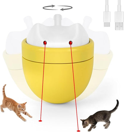 Cat Laser Toy Automatic with Dual Beams, Quiet 35–38dB Rotation, Wobble Base & 3 Modes – Automatic Laser Cat Toy for Indoor Cats and Kittens, Fun Interactive Play