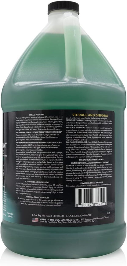 256:1 Disinfectant, 1 Gallon - Liquid Concentrate Disinfectant and Deodorizer, Sanitizer for Veterinary Clinics and Kennels, Effective Against Viruses and Bacteria (Wintergreen)