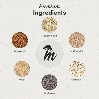 Mycelium Cockatiel Bird Food (5 LB Bag) | Organic Bird Seed for Cockatiels & Small Birds | Supports Feather Shine & Daily Energy | Premium Dust-Free Blend | Non-GMO & USA Made