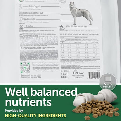 Nature's Protection Superior Care Grain Free Dry Dog Food - Healthy Dog Food All Life Stages Dogs - Balanced, Super Premium Dog Food - 1 Pack of 8.8lb Fish Flavor
