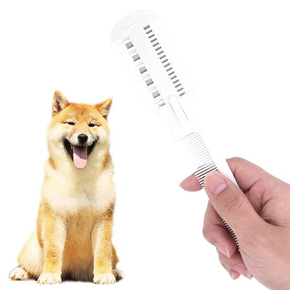 Pet Hair Thinning comb, Pet Hair Combs, Dog Grooming Comb with Blade, Cat Comb for Matted Hair, 2 in 1 Hair Cutter Comb, 5 Blades Pet Hair Trimming Comb