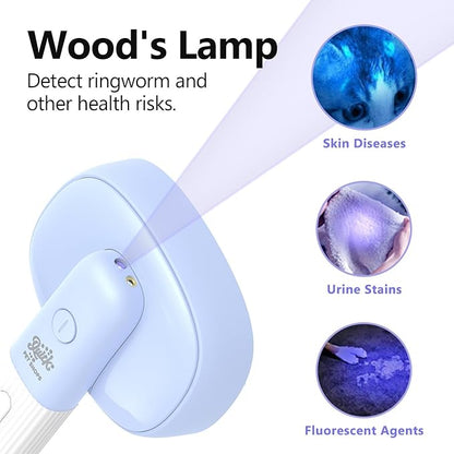 Quirk Multifunctional Cat Brush with Release Button, Hair Remover, Massager Negative Ion Pet Grooming, Blue, for Dogs and Cats