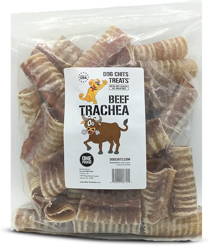 Beef Trachea for Dogs - Dog and Puppy Chews | Amazing for Joints | Made in USA | 1 Pound | All-Natural Treats | Large and Small Dogs | Nothing Added