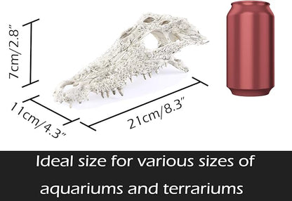 Animal Skull Fish Aquarium Hideout Decorations Cave Dinosaur Reptile Ornament Halloween Décor for Terrarium Large Betta Decor Bones