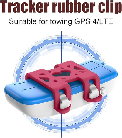 4pcs Attachment Clips, Dog GPS Silicone Clips for Cat Pet Location Activity Replacement Accessories Compatible with GPS (Rose Red)
