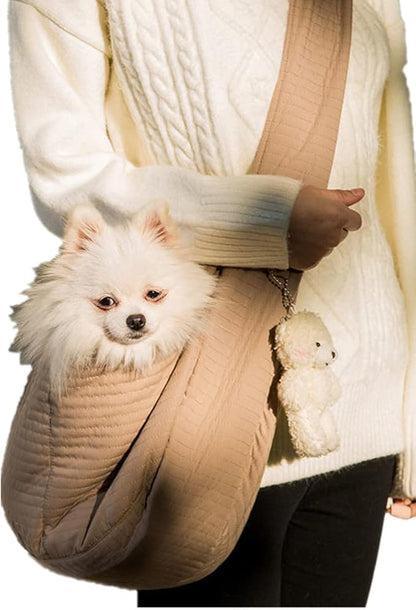 Dog Sling Carrier Small Puppy Sling Bag Adjusatable Shoulder Bag Hands Free Sling Carrier Portable Outing for Small Dogs Cats Puppy