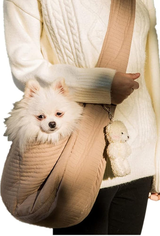 Dog Sling Carrier Small Puppy Sling Bag Adjusatable Shoulder Bag Hands Free Sling Carrier Portable Outing for Small Dogs Cats Puppy