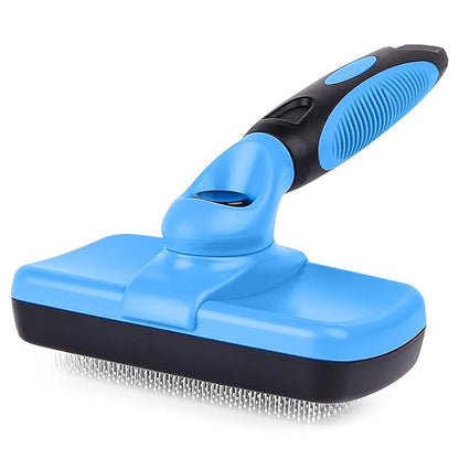 YINGFAN Self Cleaning Slicker Brush for Dogs, Skin Friendly Dog Brush for Shedding, Deshedding Dog Brush for Long Haired and Short Haired Dogs (Blue)