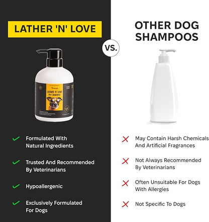 Natural Pet Wash, Dog Grooming Shampoo with Aloe Vera, Itchy Skin, Allergy Relief, Pet Supplies with No Parabens & Sulfates, Long-Lasting Scent, Reduces Odors, for All Breeds & Puppies, 16.9 Fl Oz