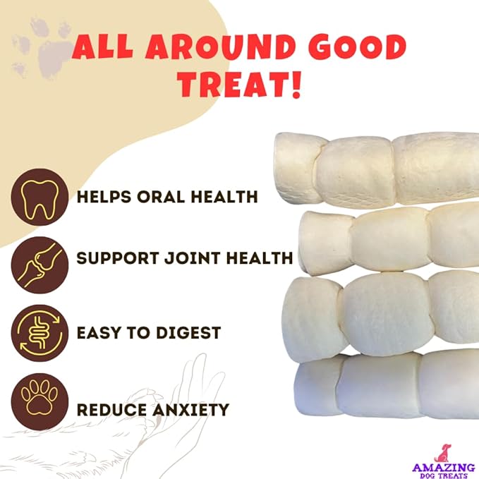 Amazing Dog Treats - Beef Cheek Rolls (10 Inch Regular - 30 Pcs) - Safe Rawhide Alternative Dog Chew - Great for Power Chewers - Long Lasting Dog Chew - Retriever Rolls