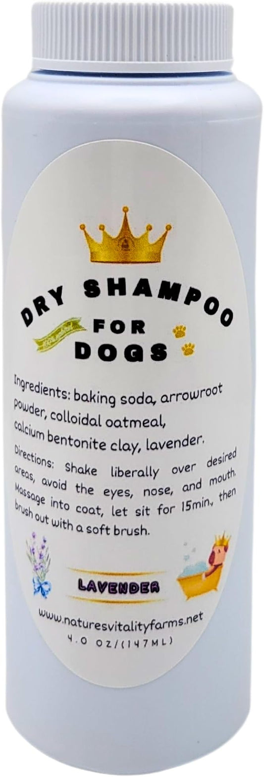 U.S.A. Dry Dog Shampoo - Natural Deodorizing Powder - Itchy Sensitive Skin Allergies - Stinky Odors - Waterless for Cats (Lavender)