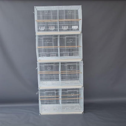 Lot of 4 Breeding Bird Carrier Cage with Dividor 30x18x18 for Parakeet Canary Finch Loverbird (White)