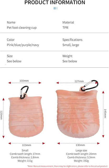 Dog Paw Cleaner, 2 in 1 Multi-Purpose Paw Cleaner, Dog Paw Scrubber and Cleaner (Large, Pink)