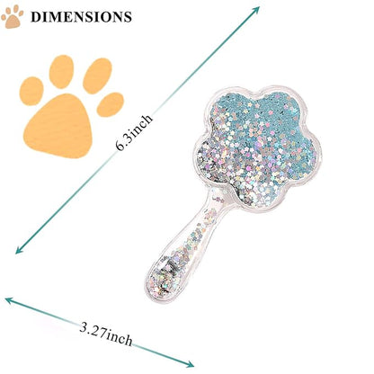 Soft Dog Brush for Small Dogs | Gentle Puppy Brush for Yorkies, Shih Tzus, Maltipoos & Maltese | Pet Hair Removal with Soft Bristles | Dog Brush for Shedding (Glitter Blue)