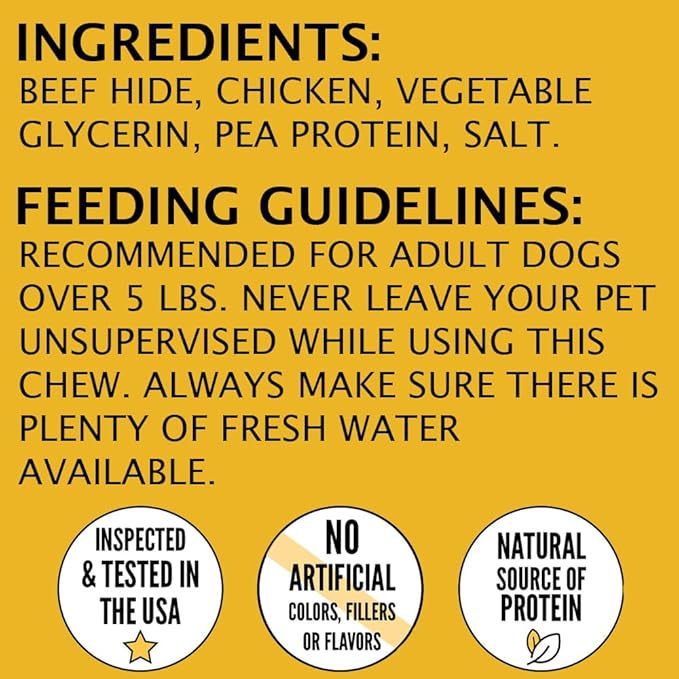 Hubert Pet Premium Chicken Wrapped Rawhide Twists - Natural Dog Treats in Resealable Bag, Ideal for Small & Large Dogs - 2 lbs Value Pack